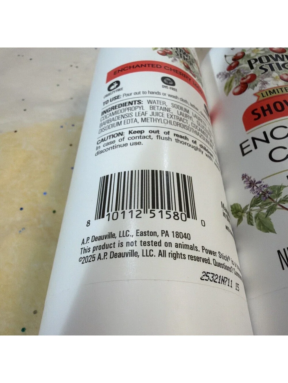 Lot of 2 Power Stick Shower Gel Enchanted Cherry 16 fl oz Rare Fast Shipping